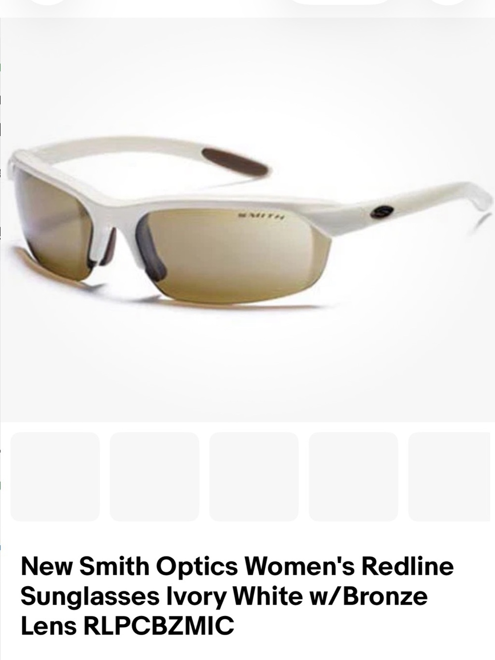 Smith Optics Women's Redline Sunglasses Ivory White w/Bronze
Lens RLPCBZMIC